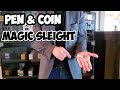 Coin &amp; Pen Routine Tutorial.. Sleight of Hand Magic Trick