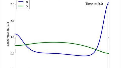 Turing instability - Dominant wavenumber k=3 - Example no. 3