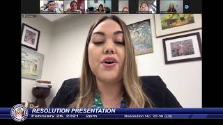 Virtual Resolution Presentation - Speaker Therese M. Terlaje - February 26, 2021 2pm