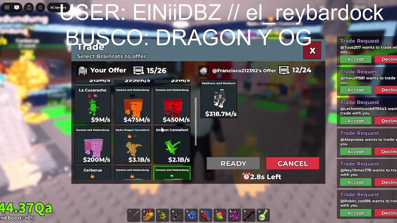 🔴TRADEANDO EN STEAL A BRAINROT CON @ElreyBardock 🔴