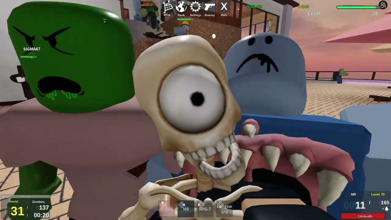 Part 4 of playing zombie uprising #fungames #games #Youtube #Fun #ps4 #roblox #gaming