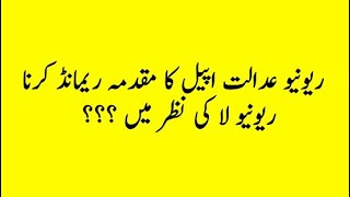 Remand Of Case By Revenue Authority