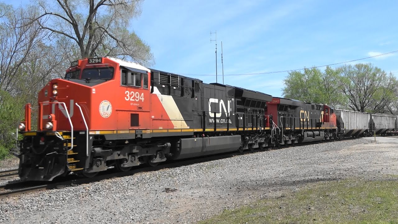 CN 3294 Leads a Freight, Colona, IL 4/25/2024 - YouTube
