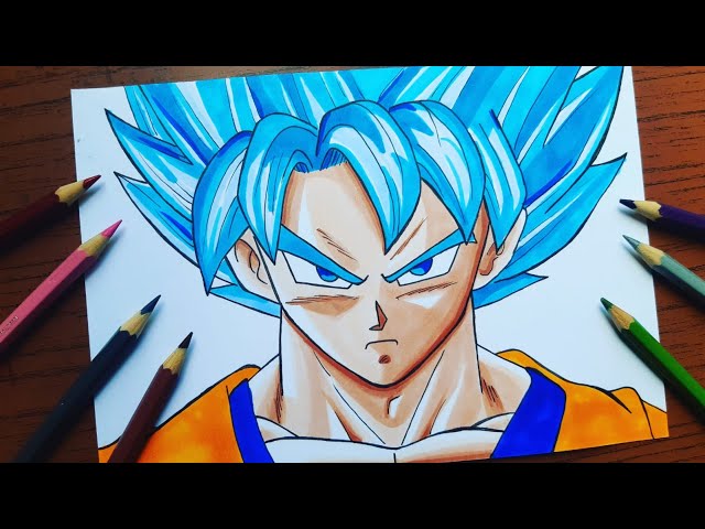 Como Desenhar o Goku Blue - Dragon Ball Super - Passo a passo 