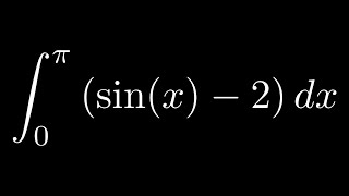 Definite Integral of (sin(x) - 2) from 0 to pi