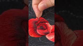 Rose hand embroidey art #embroidery #embroiderydesign #art #handmade