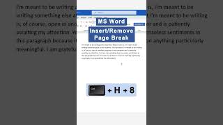 How to Insert and Remove Page Breaks in Microsoft word