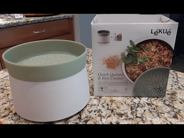 NIB Lekue Microwave Rice Grain & Quinoa Cooker Green