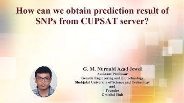 7.1.3. Obtaining prediction result of SNPs from CUPSAT server