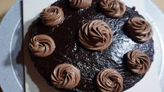 Dark Chocolate Truffle Cake / Chocolate Cake with Ganache/Birthday Cake Recipe