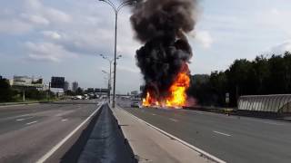 Взрыв на МКАД газели с газовыми баллонами
