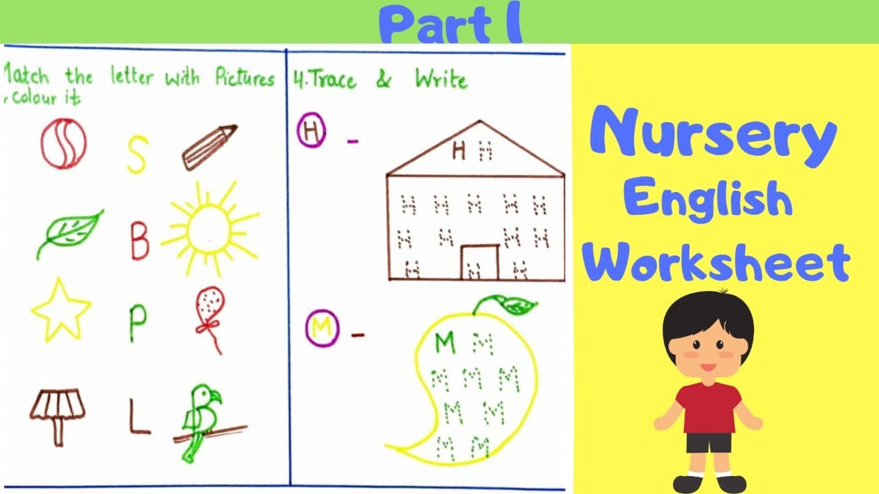 Nursery English Worksheet Part 1 English Worksheet YouTube