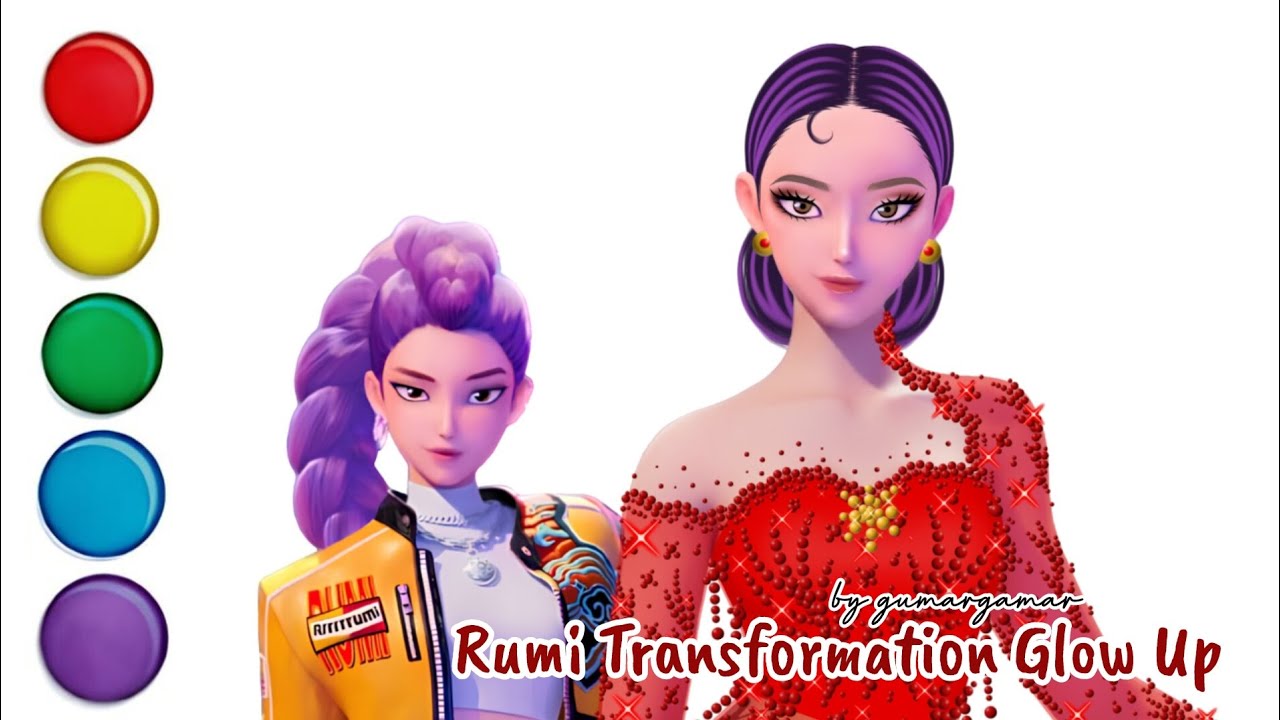 Rumi Kpop Demon Hunters glow up transformation dress up in Beautiful kebaya | edit on Ibispaint x