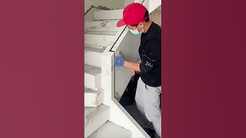 the process of installing ceramics on the edge of the stairs #construction #stairs #ceramic #shorts