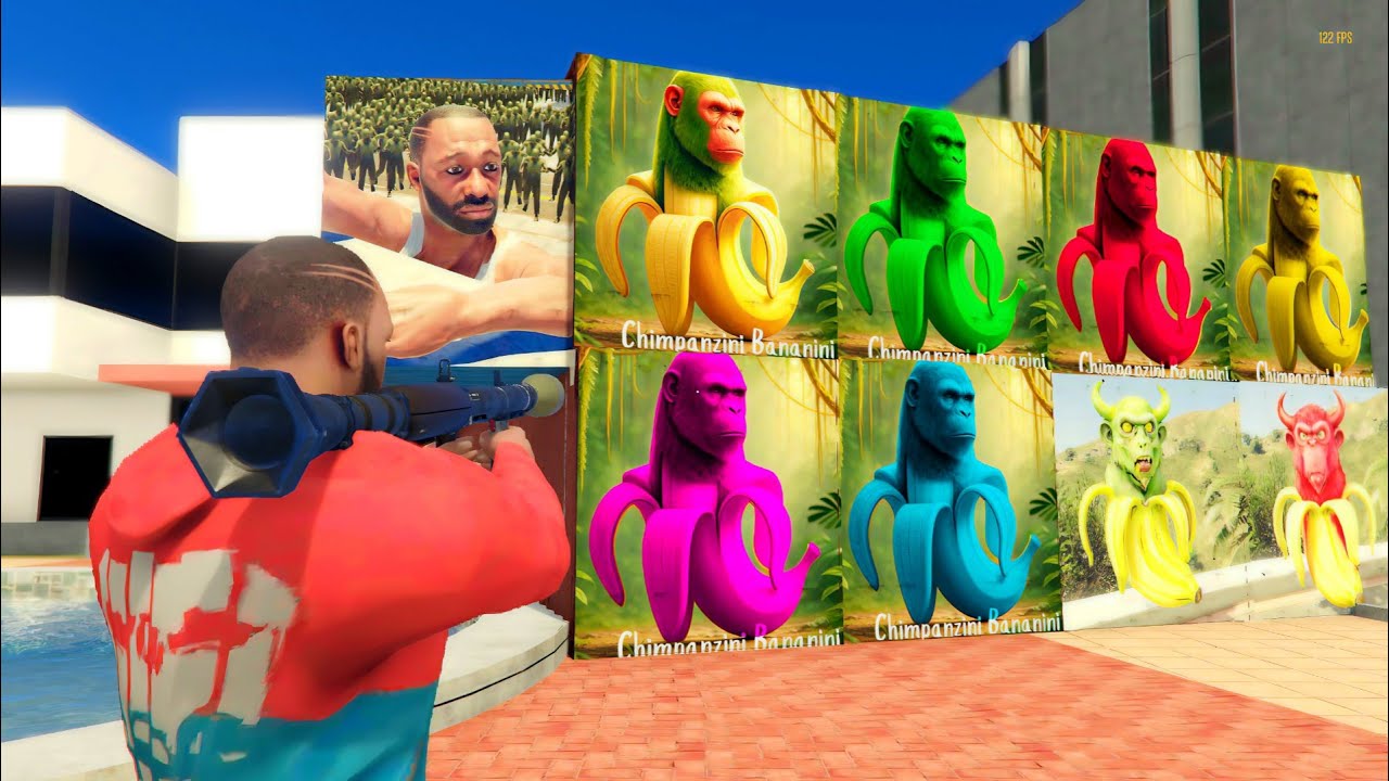 Franklin Open ALL CHIMPANZEE BANANINI  (Mystery Container) in Indian Bike Driving 3d