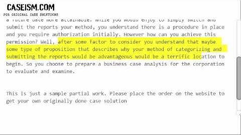 Business Case Solution & Analysis-  Caseism.com