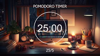 25/5 Study Pomodoro ~ Chill Electronic Beats for Concentration ~ Focus Station