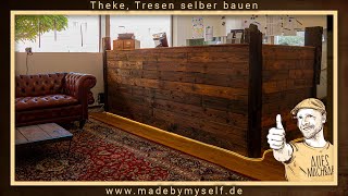 Bar selber bauen, Upcycling Theke aus altem Holz screenshot 4