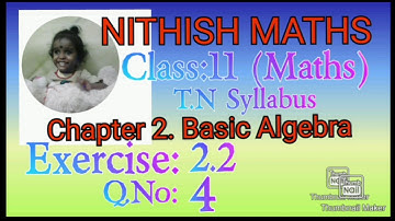 Class:11(Maths), Exercise 2.2, Q.No:4, Chapter 2.Basic Algebra, solve for x