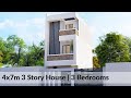 (4x7 Meters) 3 Story House Design | 3 Bedrooms