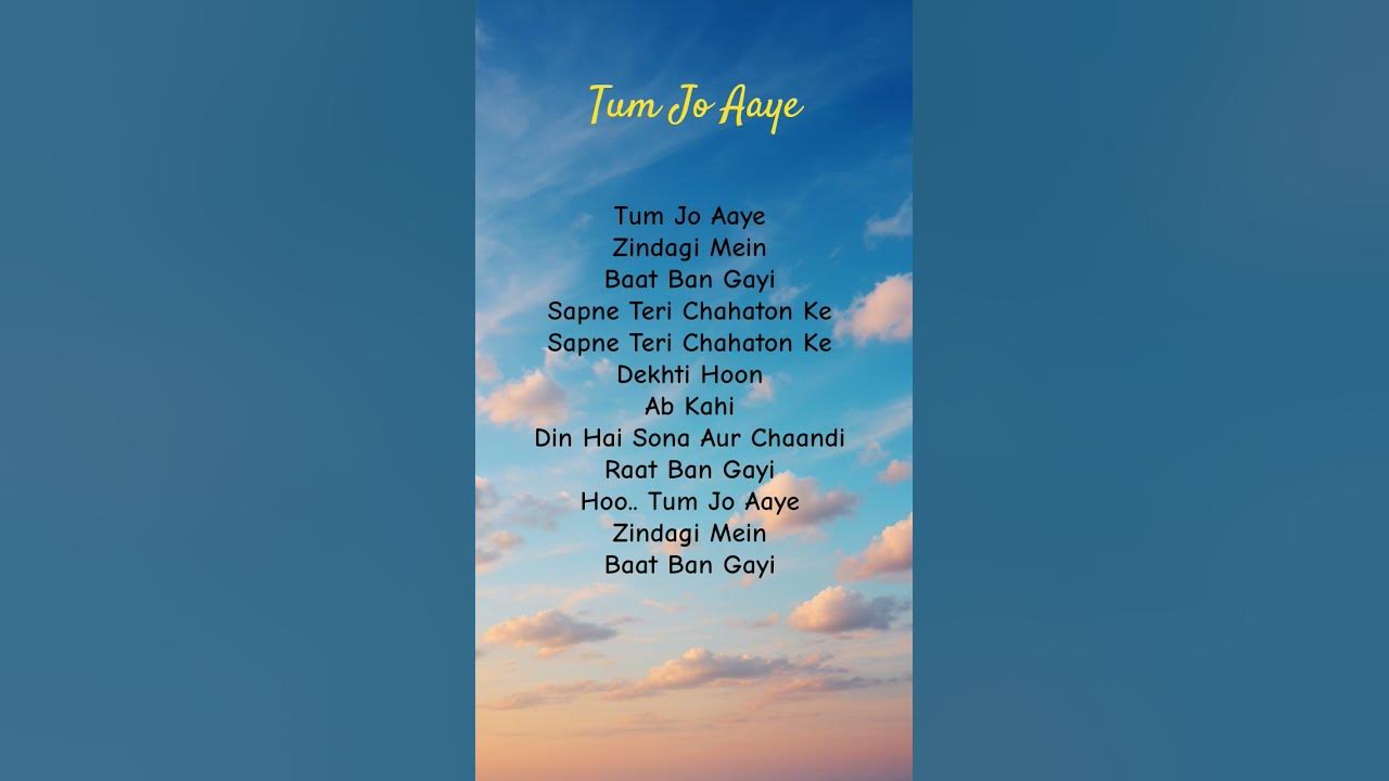 Tum Jo Aaye✨🎶 - Try With Your Own Voice 🎶 #tumjoaaye #trywithyourownvoice #lyrics #trending #song