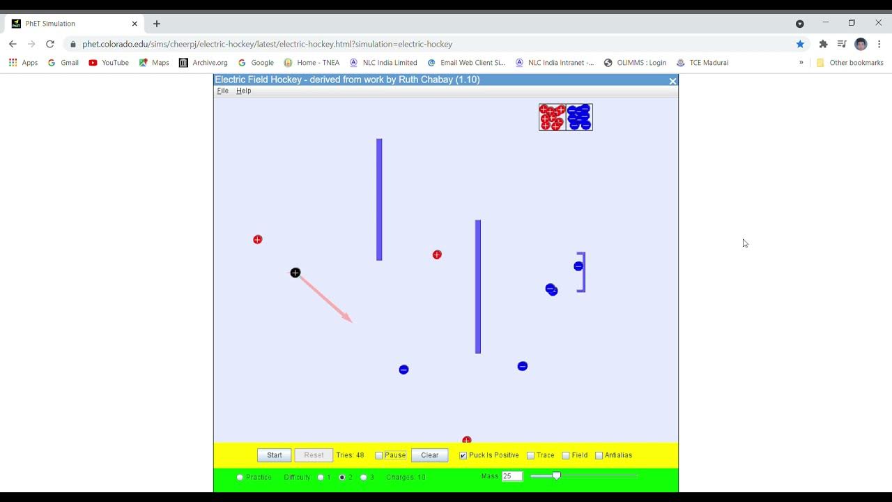 PhET Simulation Electric Field Hockey[Level2] YouTube