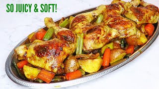 Baked/Roasted chicken, potatoes and vegetables recipe | So easy and delicious!