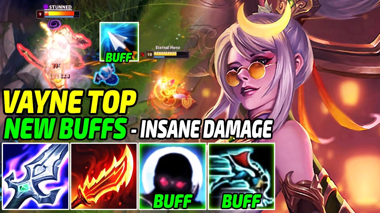 NEW INSANE VAYNE BUFFS - MORE DAMAGE AND MOBILITY | Best Build & | Vayne Top Gameplay YouTube