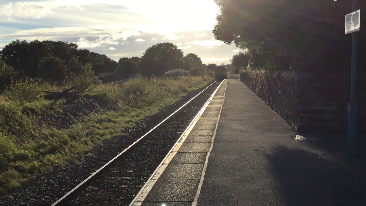 Arriva trains arrives at Manorbier in Pembrokshire UK