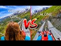 Epic Mountain Toboggan Challenge: Solo vs. With My Girlfriend!