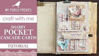 EASY Shabby POCKET CASCADE CARDS Tutorial 18 🤍 | Craft With me! Junk Journal Decorating Ideas