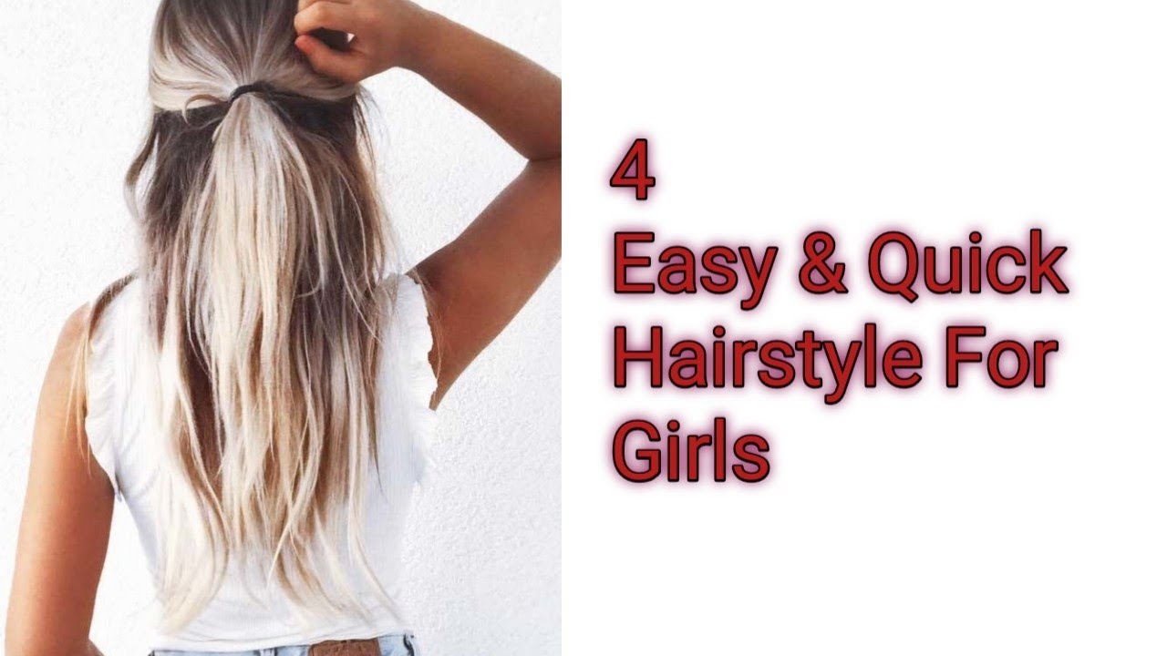 4 easy hairstyles for beginners!! How to make quick and easy hairstyles ...