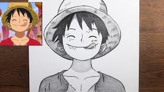 How to draw monkey D Luffy - Easy anime drawing step by step - Easy drawing ideas for beginners