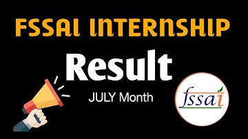 FSSAI Internship Result| Internship shortlist Candidates name