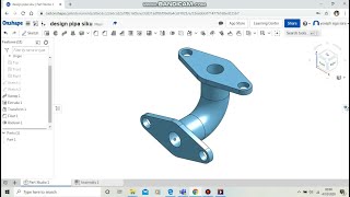 Elbow pipe design using onshape