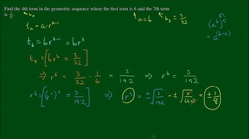 Geometric Sequences: Find the 4th term given the 7th term