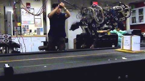 MIT Cheetah robot 2 running fast and jump over an obstacle