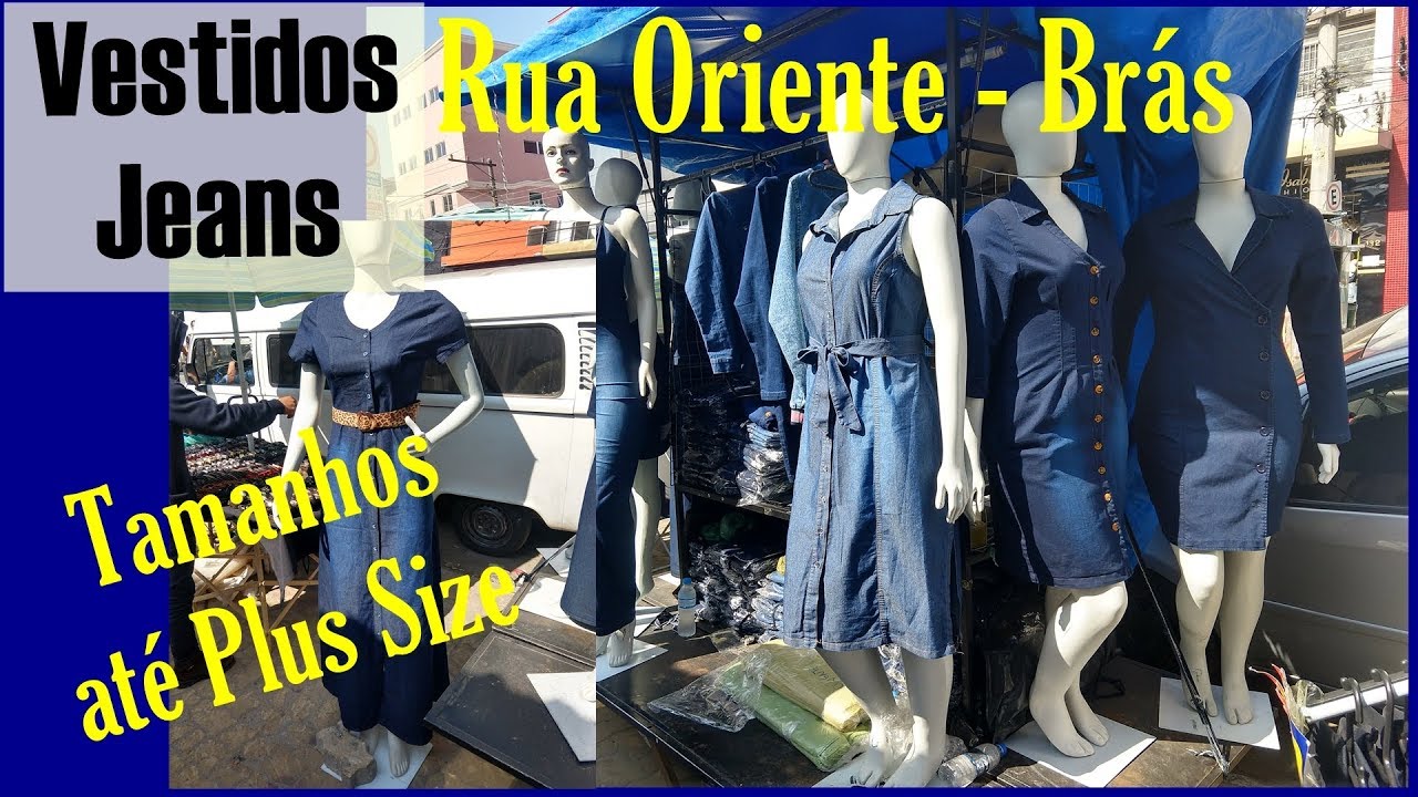 vestidos jeans plus size no brás