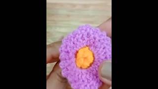 Beautiful crochet 🧶 flower 🌺 with stem 🌿|Simple video tutorial ✨ on my channel 💕| #crochet #shorts
