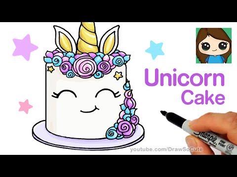 How to Draw a Unicorn Cake Easy