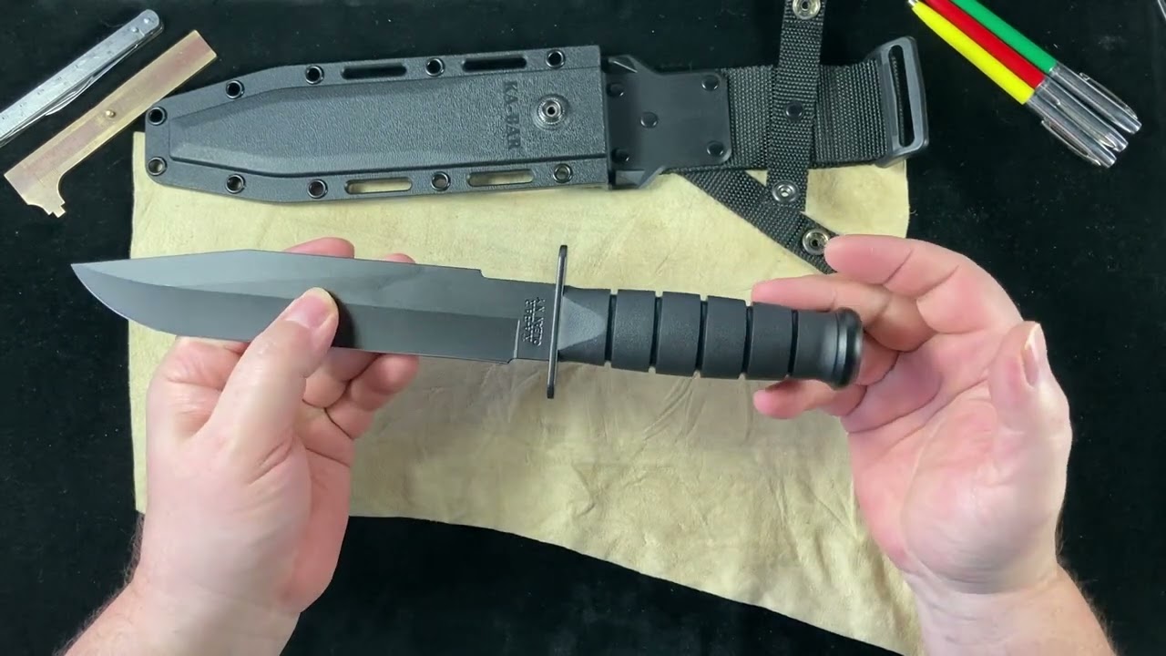 KA1269 KA-BAR Fighter Straight Edge - YouTube