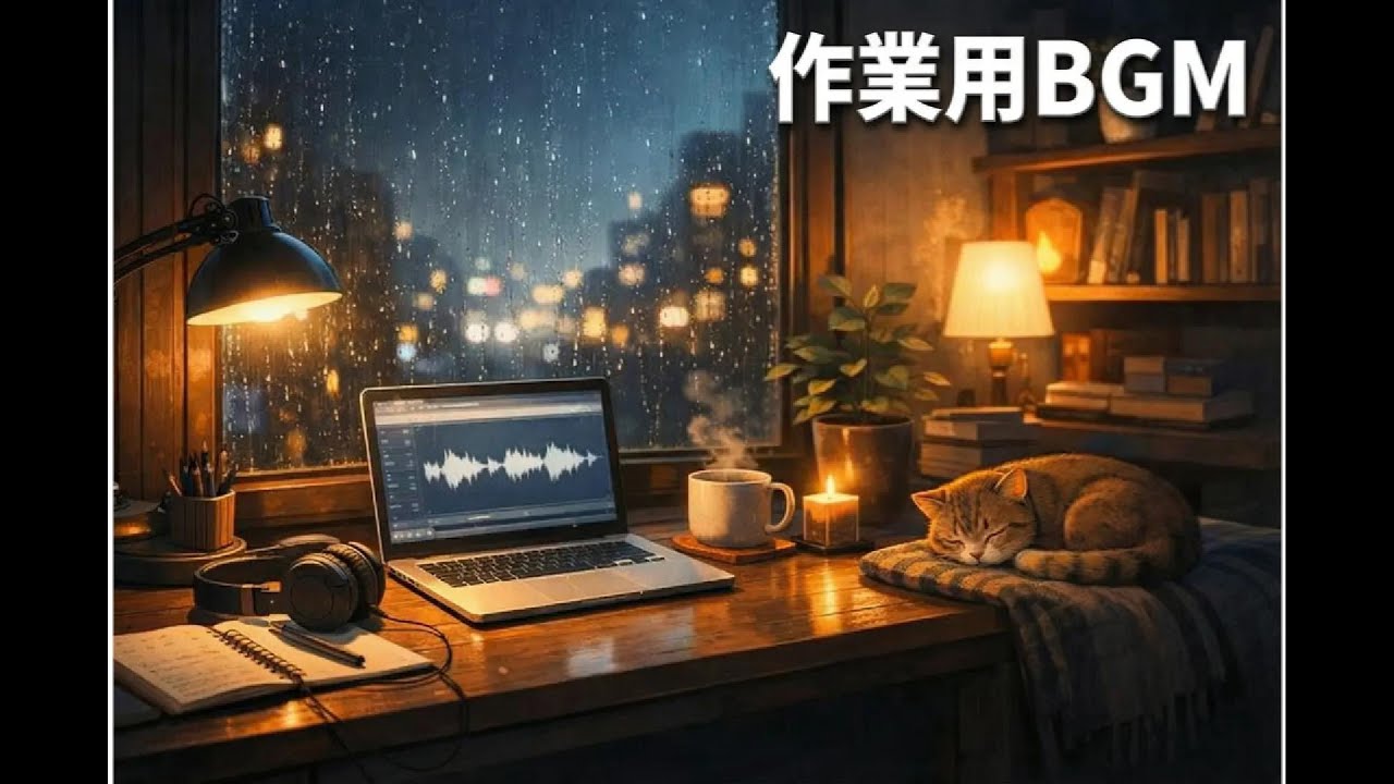 【作業用BGM】夜に静かに集中できるLo-fi｜深夜作業｜1時間