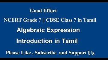 NCERT Grade 7 || CBSE Class 7  - Algebraic Expression Introduction in Tamil