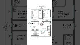 30x40 house plan east facing | 30x40 house design | 1200 sqft house design