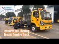 Dongfeng 4Ton Platform Full Land Ground Flat Bed Tow Truck for Sports Car Recovery#emergencytowing
