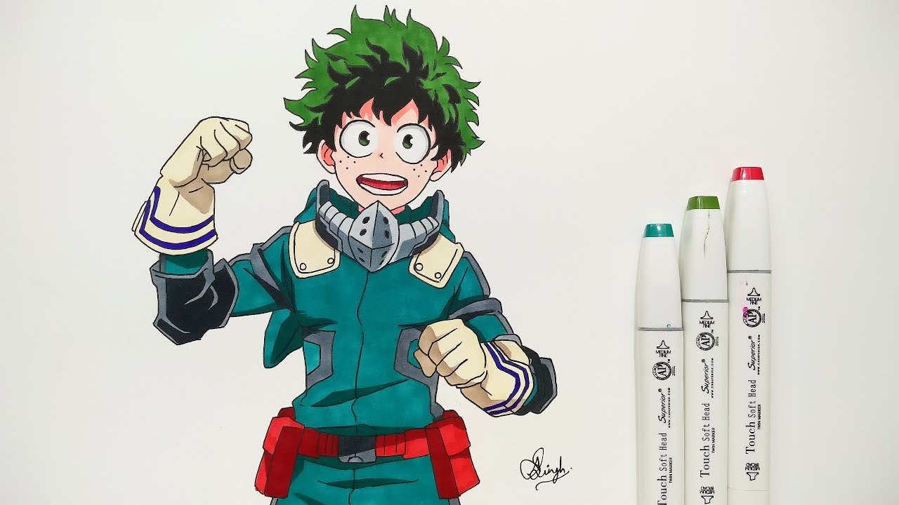 How To Draw Izuku Midoriya Step By Step Tutorial Boku No