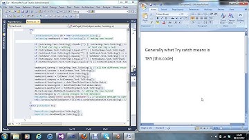 C# Visual Studio 2012 Try Catch Explained