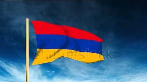 Armenia flag slider style. Waving in the win with cloud background animation Stock video by