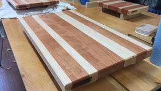 Maple and Cherry Cutting Board Just finished a Maple & cherry cutting board and matching Cheese board.