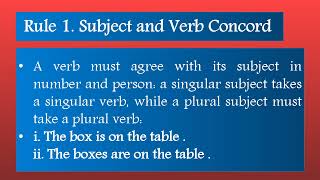 The Rules of Concord in the English Language
